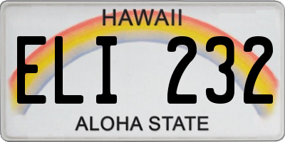 HI license plate ELI232