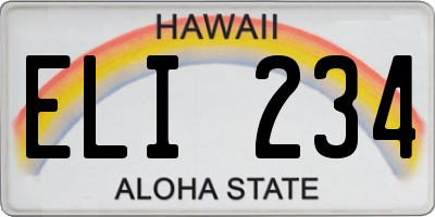 HI license plate ELI234
