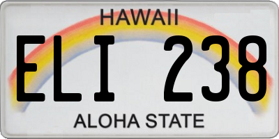 HI license plate ELI238