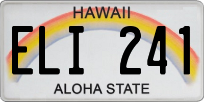 HI license plate ELI241