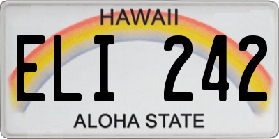 HI license plate ELI242