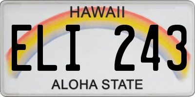 HI license plate ELI243