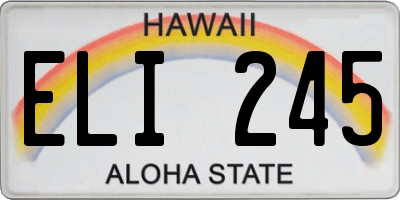 HI license plate ELI245