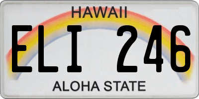 HI license plate ELI246
