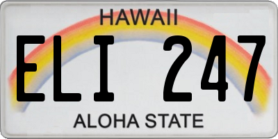 HI license plate ELI247