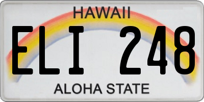 HI license plate ELI248