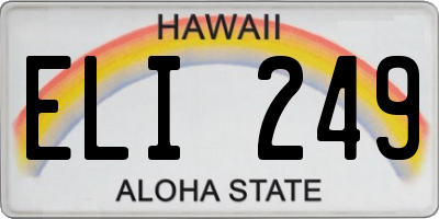 HI license plate ELI249