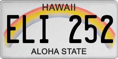 HI license plate ELI252