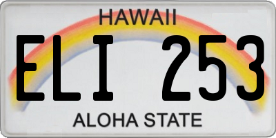 HI license plate ELI253