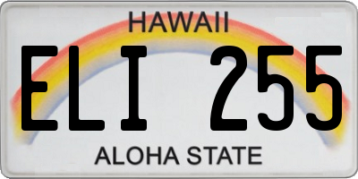 HI license plate ELI255