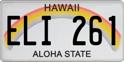 HI license plate ELI261