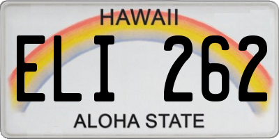 HI license plate ELI262