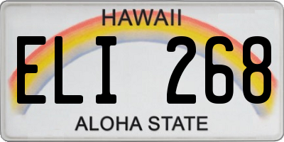 HI license plate ELI268