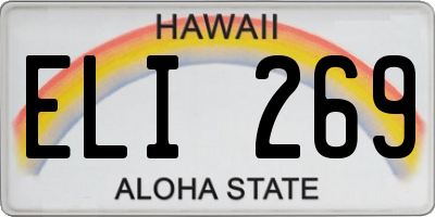 HI license plate ELI269