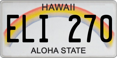 HI license plate ELI270