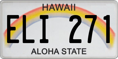 HI license plate ELI271