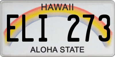 HI license plate ELI273
