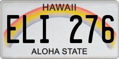 HI license plate ELI276