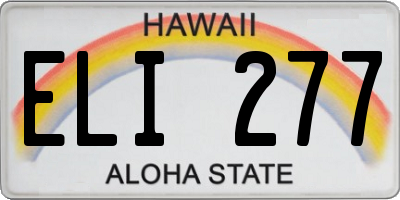 HI license plate ELI277