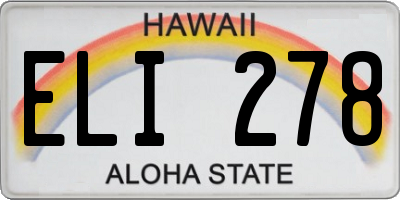 HI license plate ELI278