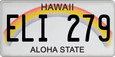 HI license plate ELI279