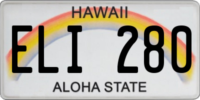 HI license plate ELI280