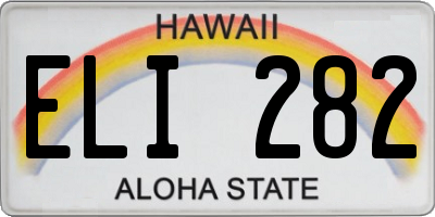 HI license plate ELI282