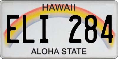 HI license plate ELI284