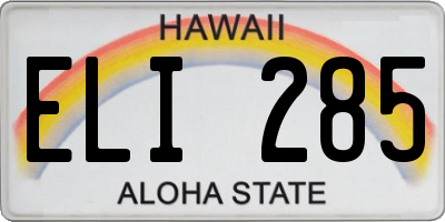 HI license plate ELI285