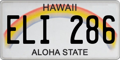 HI license plate ELI286