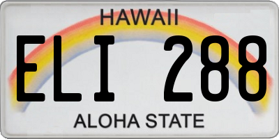 HI license plate ELI288