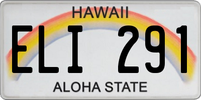 HI license plate ELI291