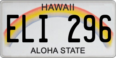 HI license plate ELI296