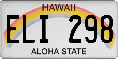 HI license plate ELI298