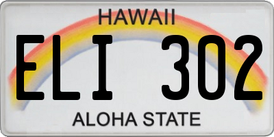 HI license plate ELI302