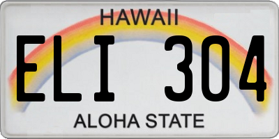 HI license plate ELI304
