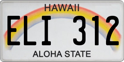 HI license plate ELI312