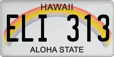 HI license plate ELI313