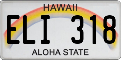 HI license plate ELI318