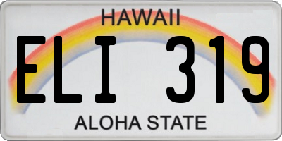 HI license plate ELI319