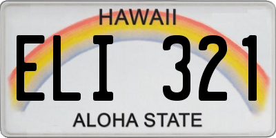 HI license plate ELI321