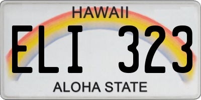 HI license plate ELI323