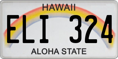 HI license plate ELI324
