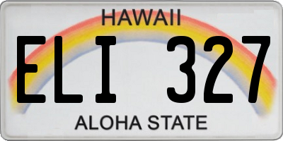 HI license plate ELI327