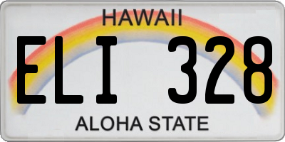 HI license plate ELI328