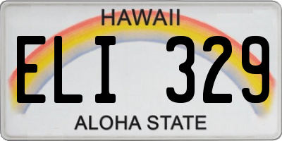 HI license plate ELI329