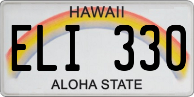 HI license plate ELI330