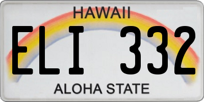 HI license plate ELI332