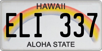 HI license plate ELI337
