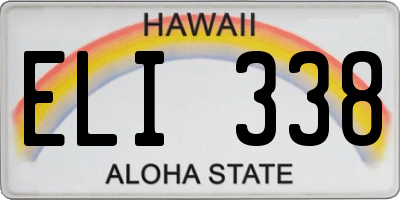 HI license plate ELI338